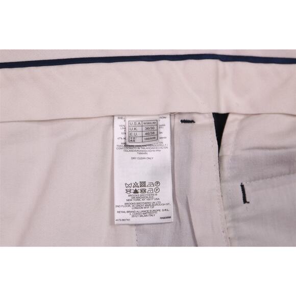 Brooks Brothers Madison Solid Black Flat Front Wool Dress Pants Trousers 36x26 - Picture 7 of 8